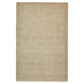 Kasbah KB2025 Modern Plain Geometric Hand-Carved Block Lines Wool Beige Rug-Think Rugs-Rug Love - The Most Loved Rug Store